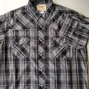 Wrangler men's western snap shirt, plaid